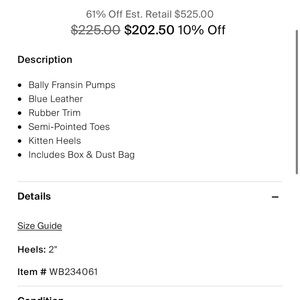 Bally Fransin Leather Pumps Like New size 7.5